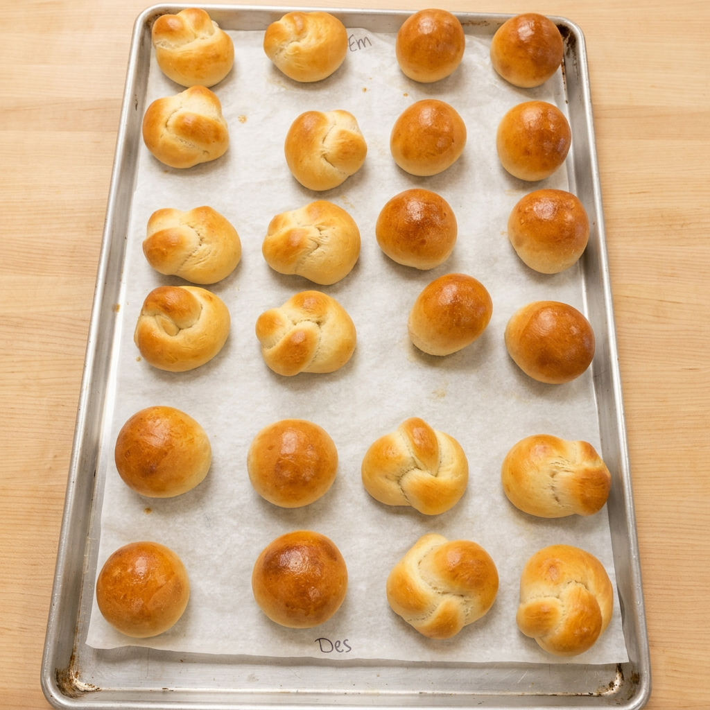 Warm rolls fresh from the oven