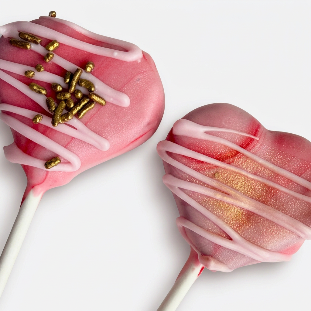 A tray of pastel cake pops decorated with sprinkles and drizzle